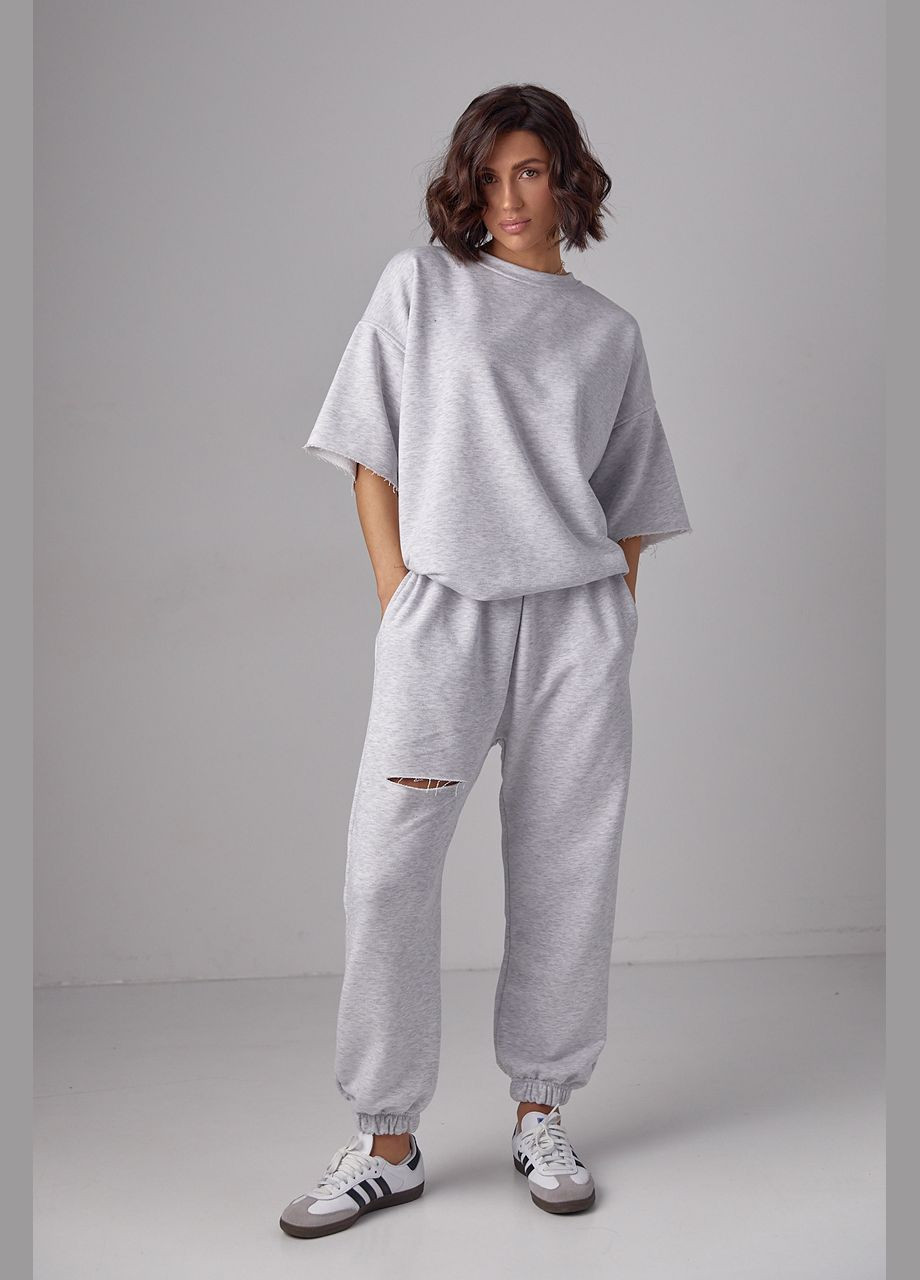 Спортивний костюм із трикотажу з прорізом на джогерах Liton (296909023)