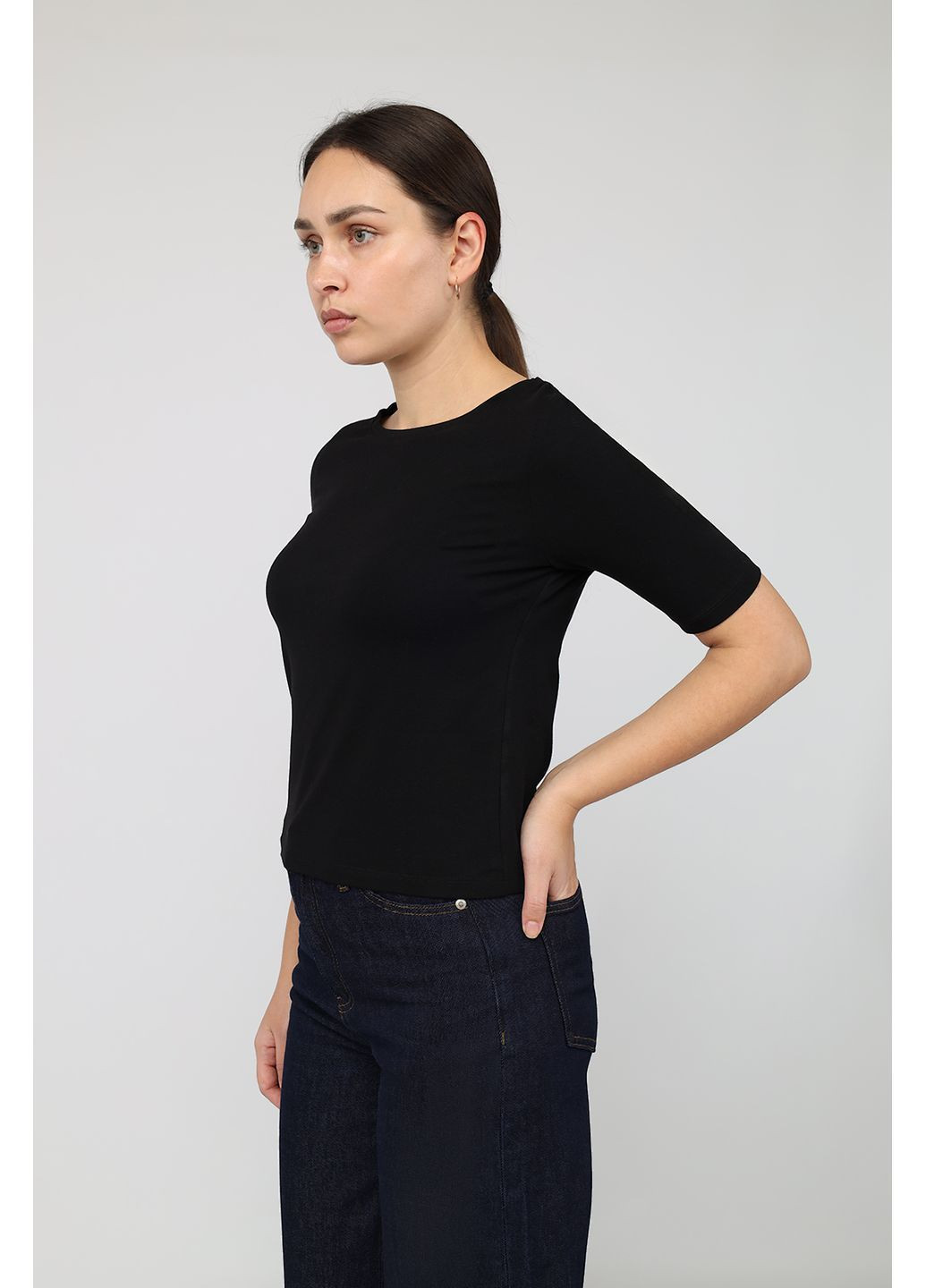 Футболка с коротким рукавом женская цвет черный CB-00283876 Yuki - (369447218)