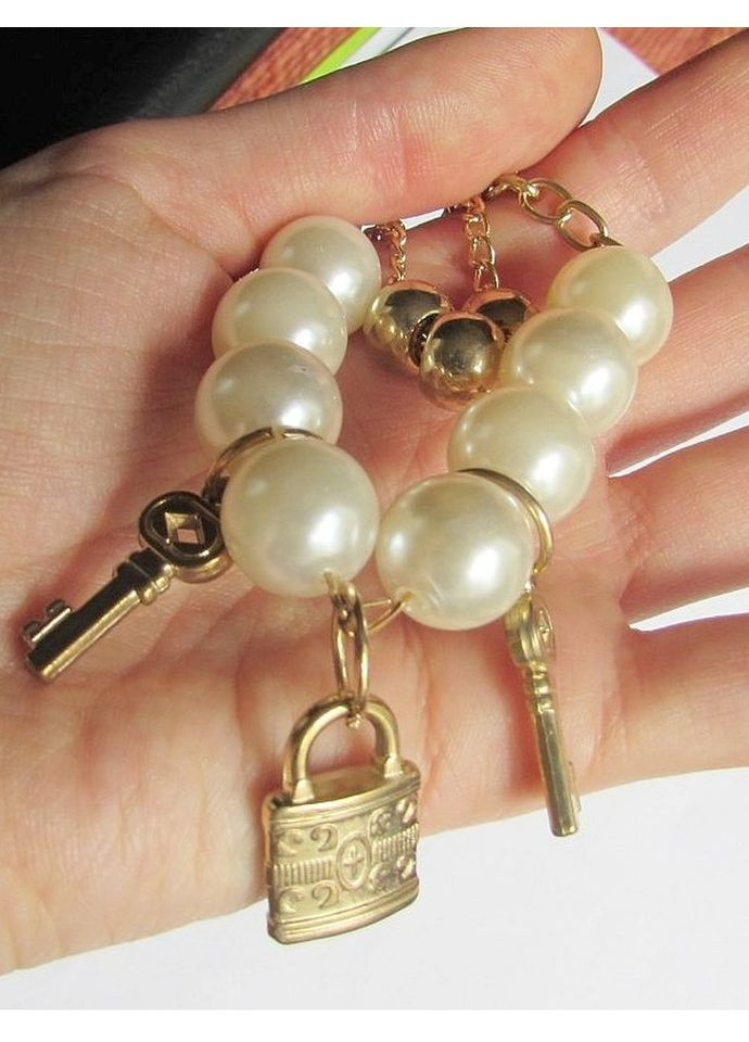 Набор бижутерии - бусы и серьги Ключи с замком, 8235 No Brand (360608189)