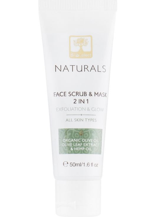 Маска-скраб для лица 2 в 1 Naturals Face Scrub & Mask 2 in 1 50ml (578341-72978) Bioselect (368633351)