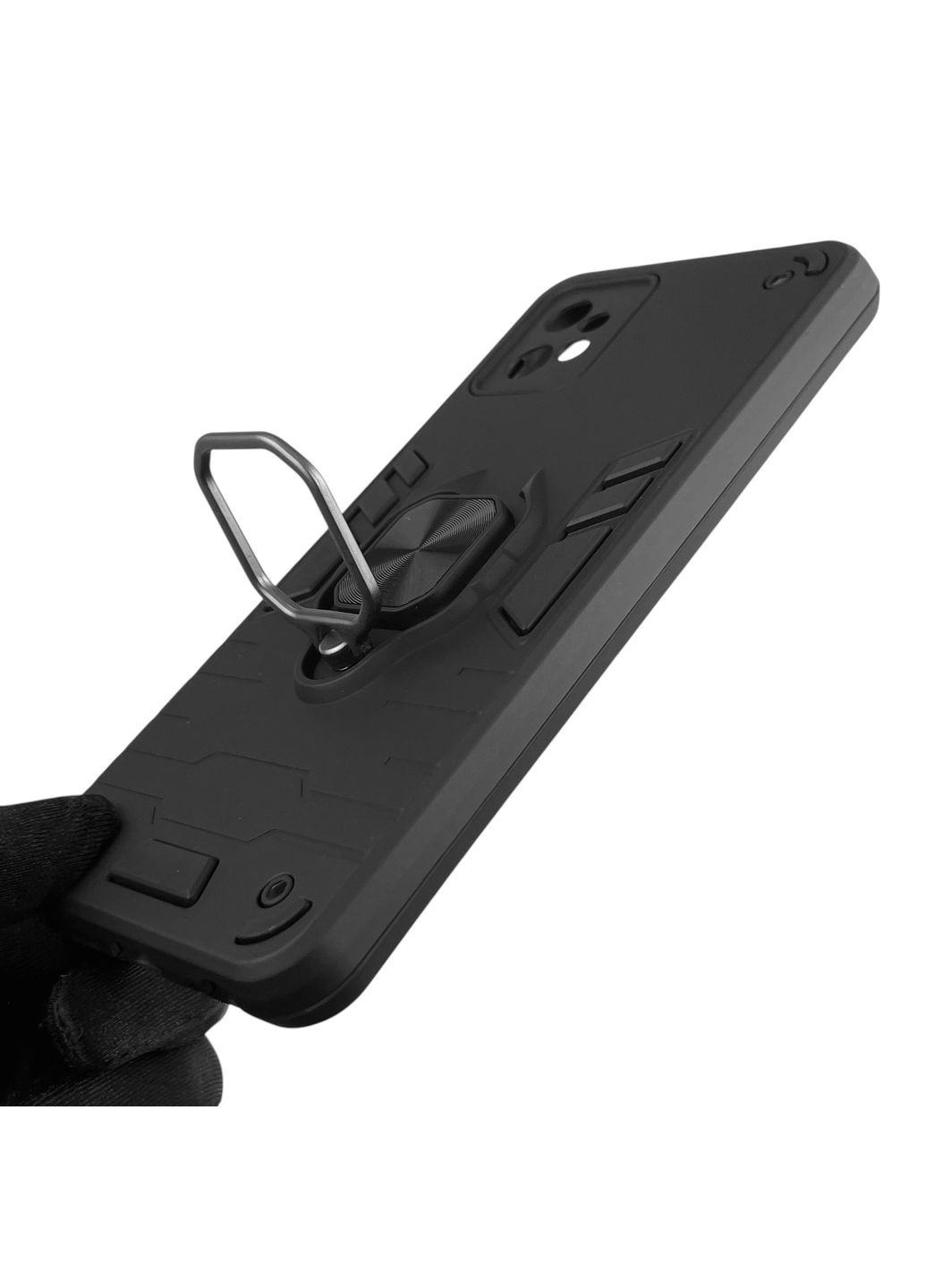 Чехол для телефона Moto G32 (PAUU0013RS) бронированный с кольцом-держателем на моторола г32 чёрный Motorola (366229311)