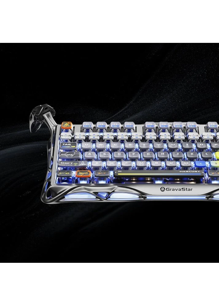 Клавіатура Mercury K1 Pro 80keys x Kailh Speedy Mint BT/WL/USB RGB Interstellar Silver (GSK1PRO_S_CGRY) GravaStar (399513388)