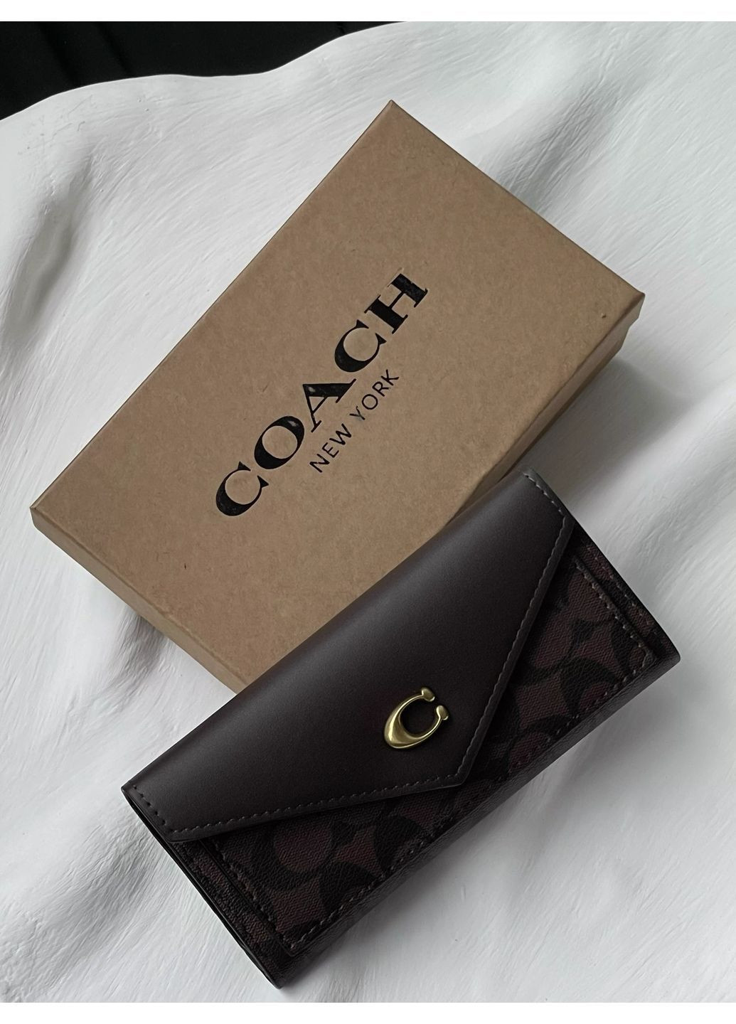 Гаманець Coach візитниця великий шоколадний No Brand (366545960)