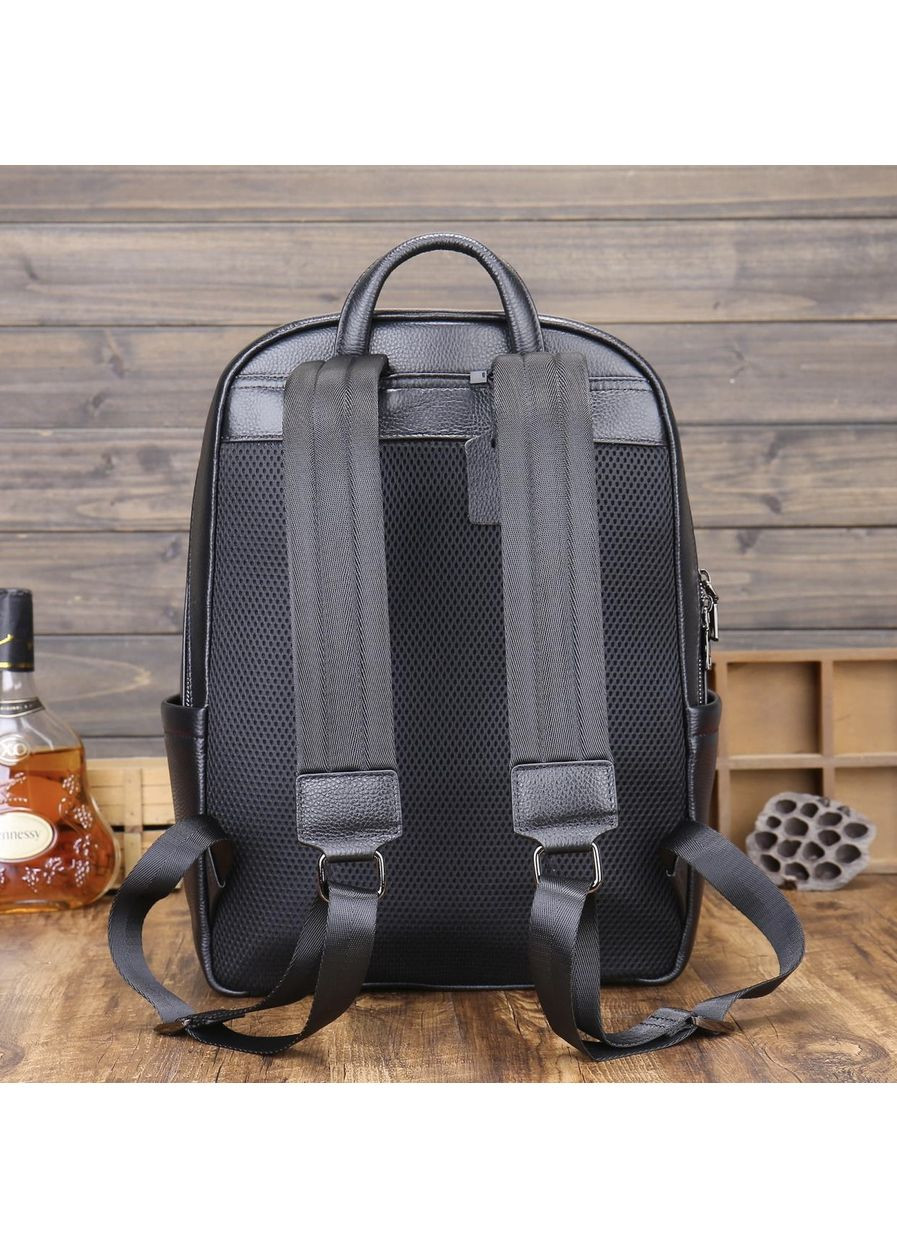 Рюкзак мужской кожаный. Черный городской рюкзак для ноутбука и документов 13292 Tiding Bag (336950649)