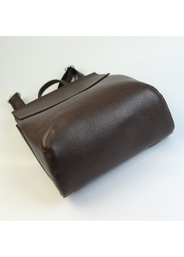 Сумка рюкзак жіноча шкіряна молодіжна трансформер через плече темно-коричнева Serebro (371392442)