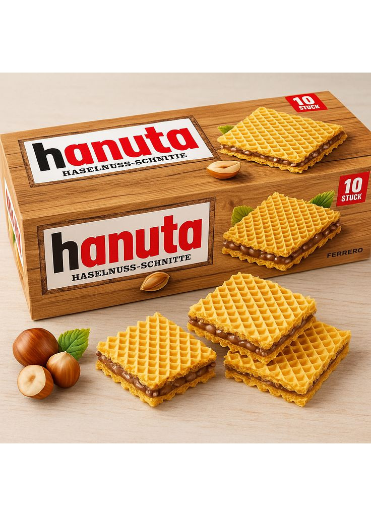 Вафлі 😊 Hanuta з шоколадом та горіхами 220 гр. Німеччина Ferrero (346050121)