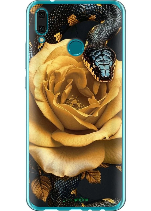 Чохол на Huawei Y9 2019 Black snake and golden rose "6068u-1602-70447" Endorphone (387714825)