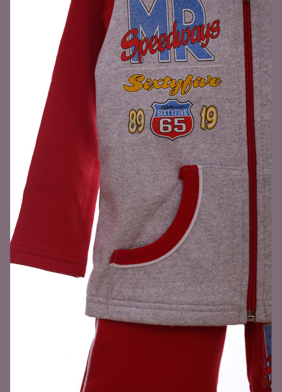 Красный демисезонный костюм для девочки на флисе трикотажный sport красный 104 см (41700) Kids Club