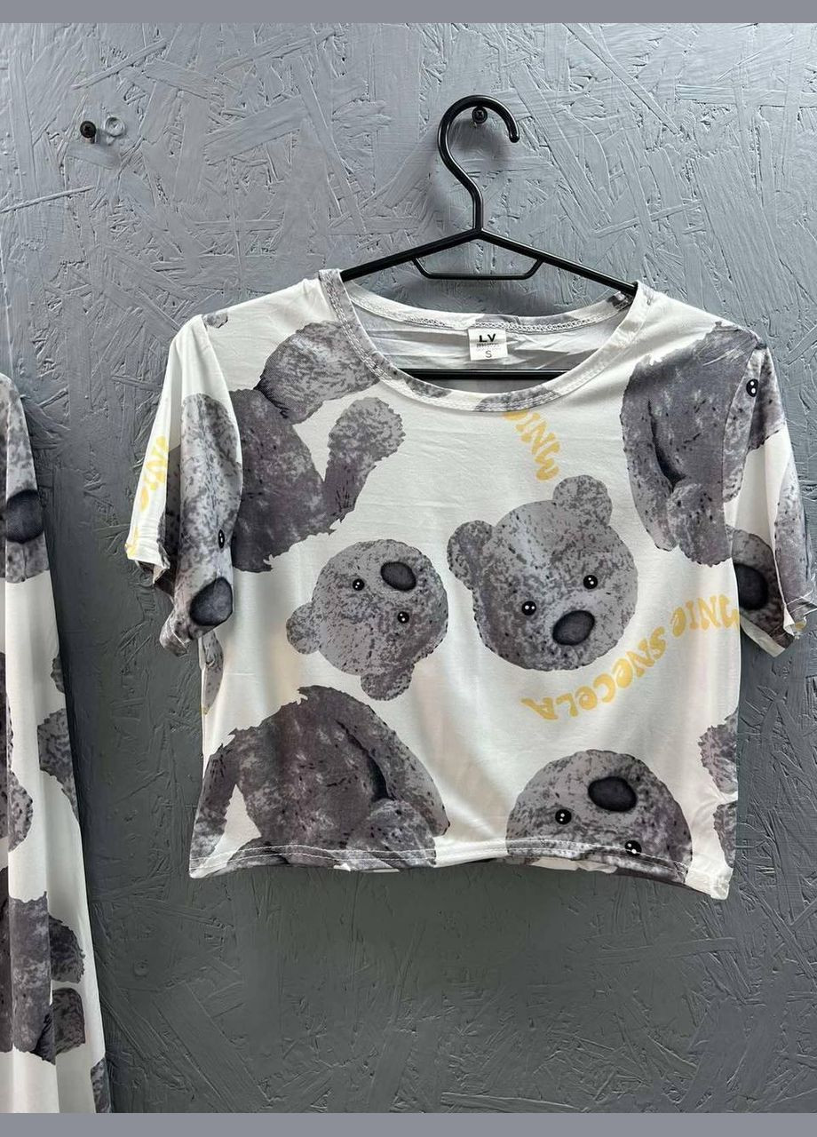 Комбінована всесезон піжама жіноча з принтом (п4к-aur-pizham-002) No Brand