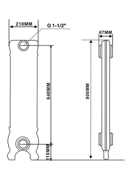 Чугунный радиатор отопления, цвет состаренное золото. WarmWell VERONA (346477136)