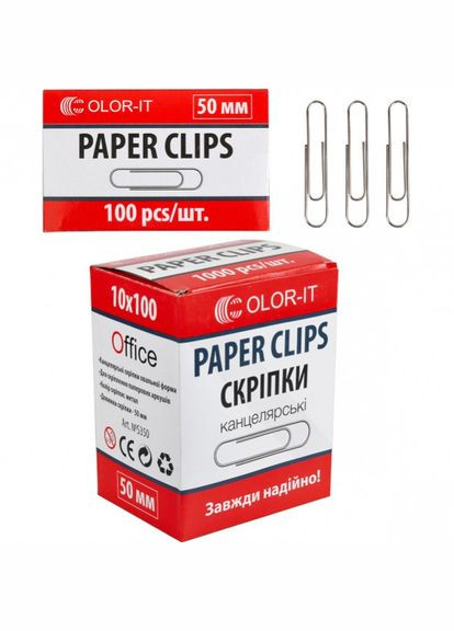 Скріпка метал 50мм кругла "С" Color-it (322499574)