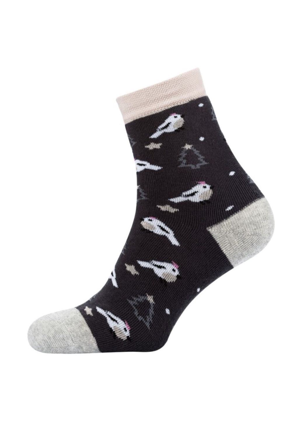 Темно-сірі набір (5 шт) жіночих махрових шкарпеток Siela (303731636)