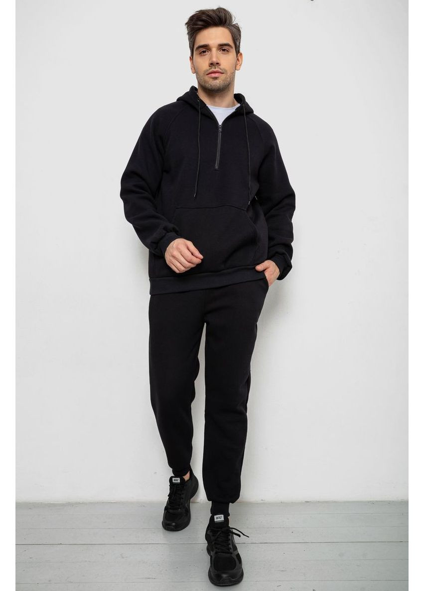 Спортивний костюм чоловічий з турецької тринитки на флісі, колір чорний, 238R166 Ager (358516641)