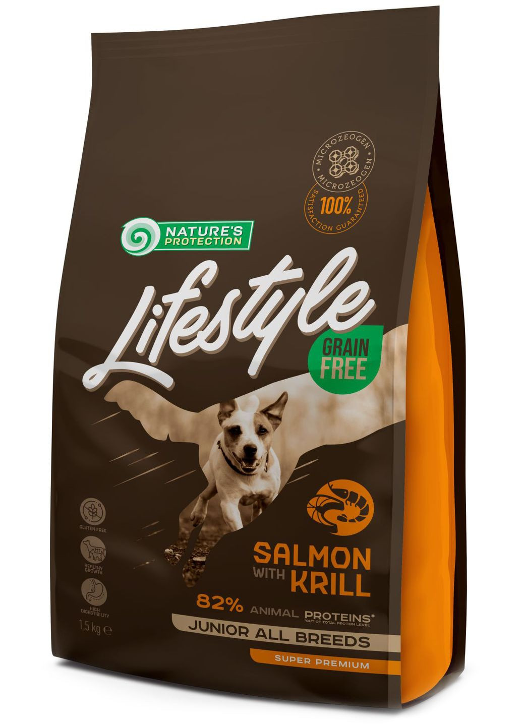 Сухой корм Lifestyle Grain Free Salmon with Krill Junior All Breeds с лососем 1.5 кг (4771317456861) Nature's Protection (316653131)