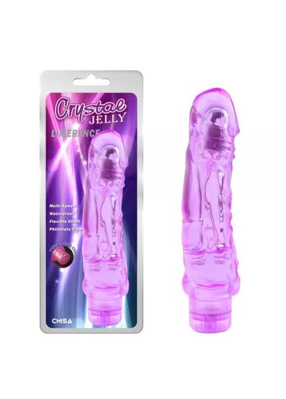Вібромасажер Crystal Jelly Limerence з яскраво вираженою головкою, фіолетовий Chisa (297395709)