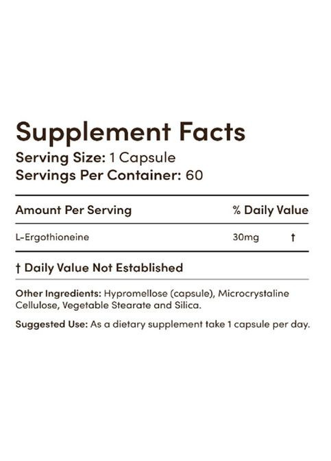 Double Wood L-Ergothioneine 30 mg 60 Caps Double Wood Supplements (326415956)