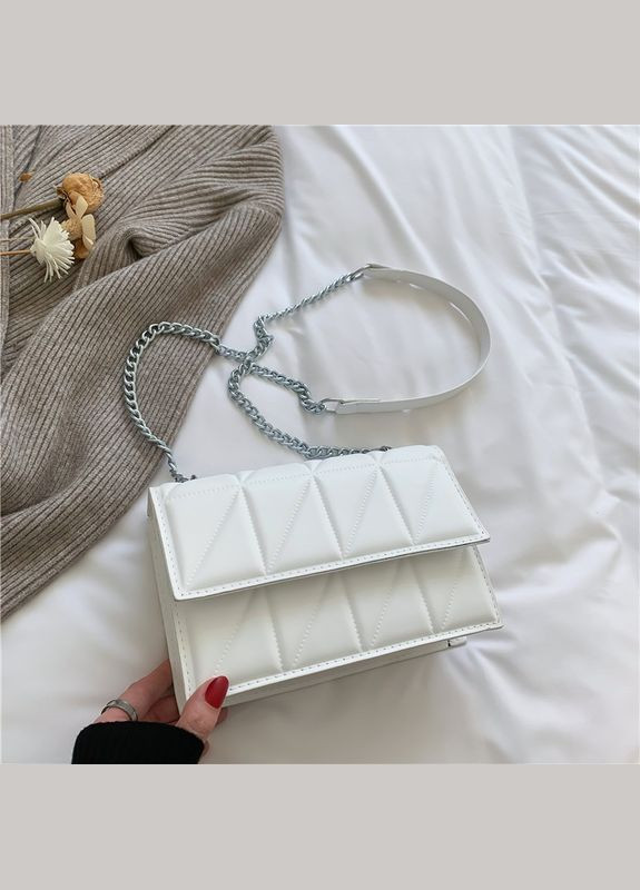 Женская сумка 10288 кросс-боди на цепочке белая No Brand (290665280)