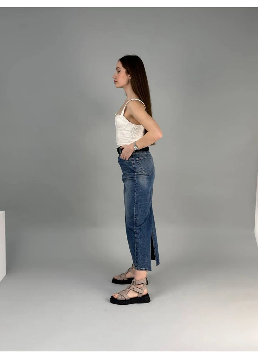 Бежевые кожаные босоножки летние No Brand
