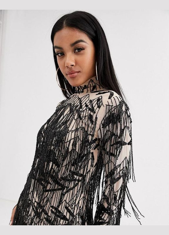 Бежева сукня міні вечірня Missguided