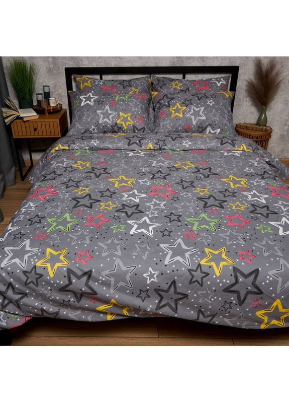 Комплект постільної білизни Бязь Gold Люкс Полуторний 143х210 наволочки 4х50х70 (MS-820009013) Moon&Star Cosmic Party (356113991)