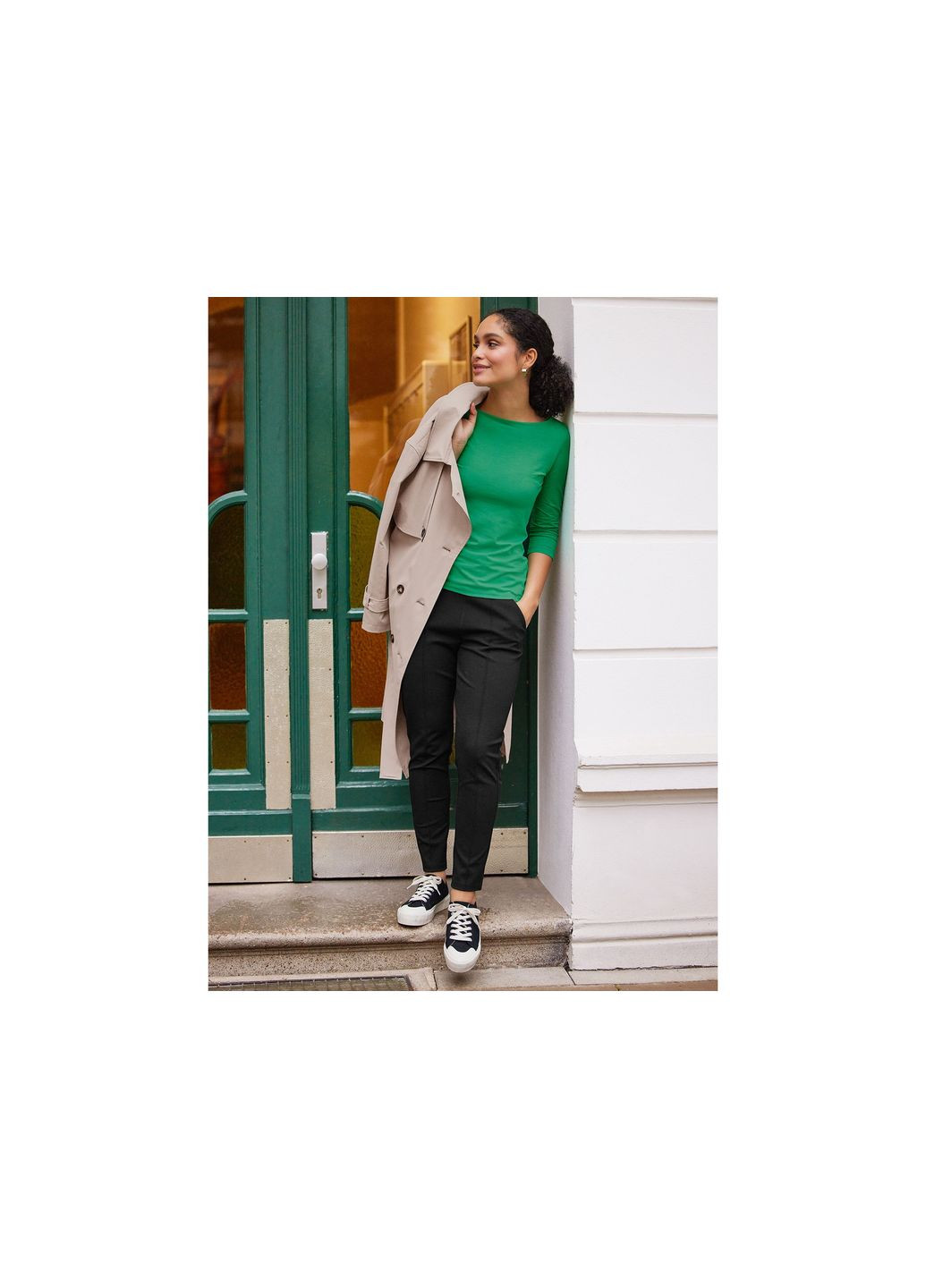 Футболка-лонгслів рукав 3/4 для жінки LYCRA® 453546 зелений Esmara (301000329)