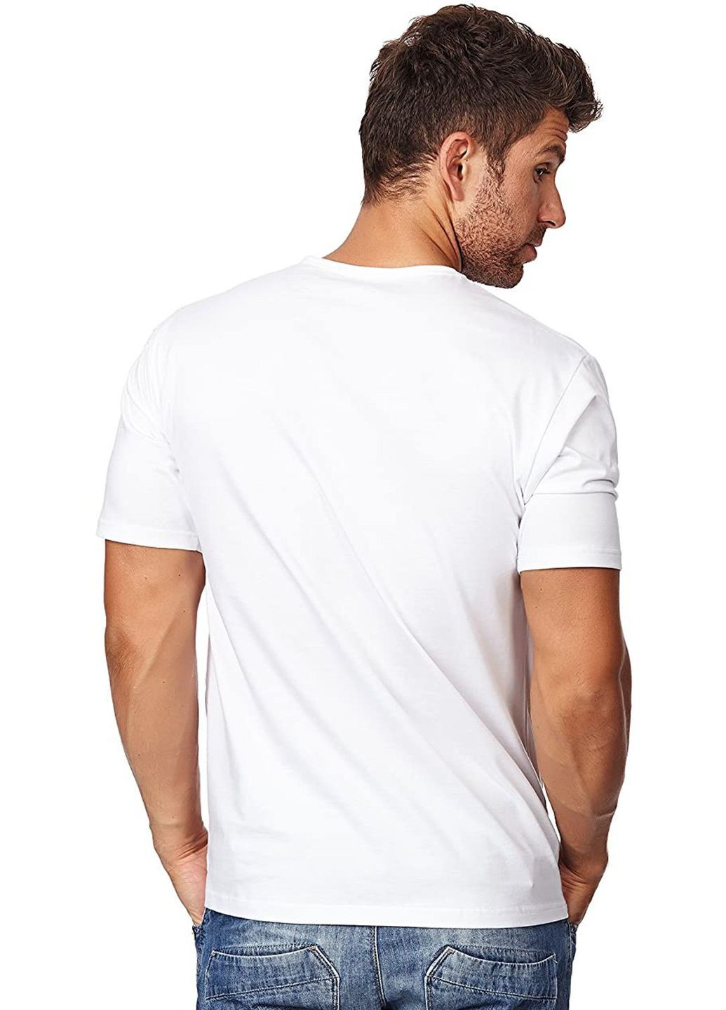 Белая футболка мужская с круглым вырезом 202 authentic Cornette