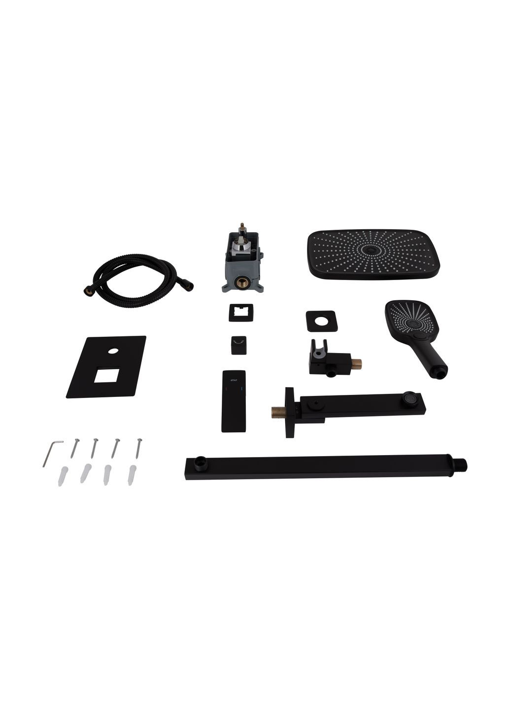 Душова система універсальна Gemini прихованого монтажу на три споживача Black Matt Qtap QTGEM114BLM45703 (341326482)