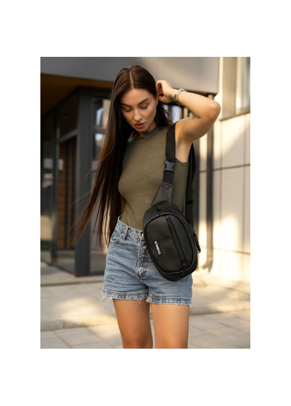 Сумка через плечо женская бананка Flex черная Sambag (355245849)