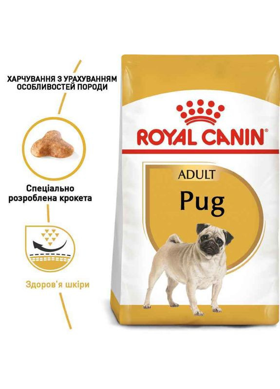 Сухий корм Pug Adult для дорослих собак породи Мопс 3 кг Royal Canin (289352044)