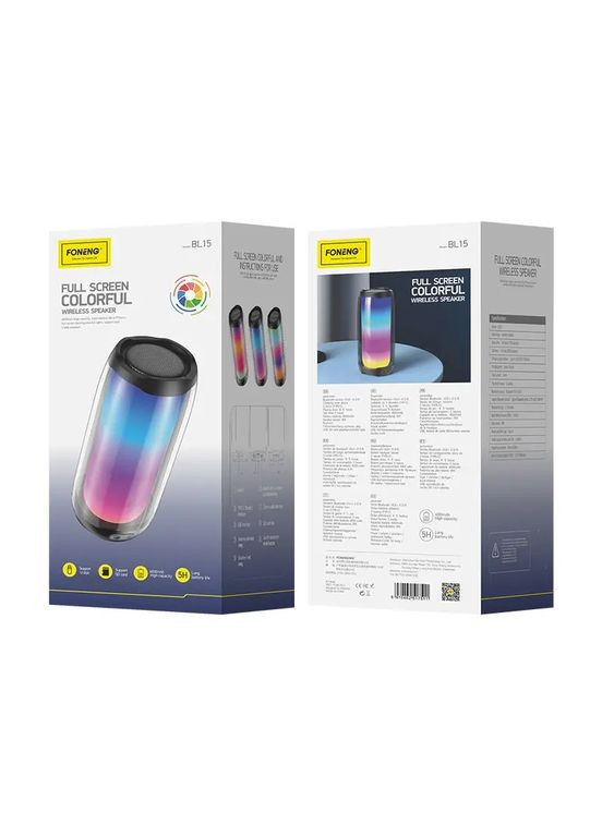 Акустична система BL15 Full Screen Colorful Bluetooth Speaker (BL15-BS-FSC) FONENG (370616317)