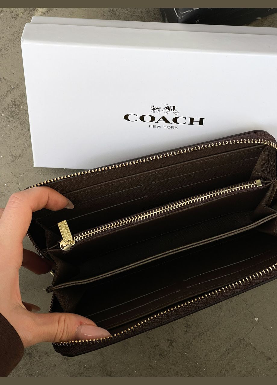 Жіночий гаманець коричневий на багато відділень великий No Brand (322464810)