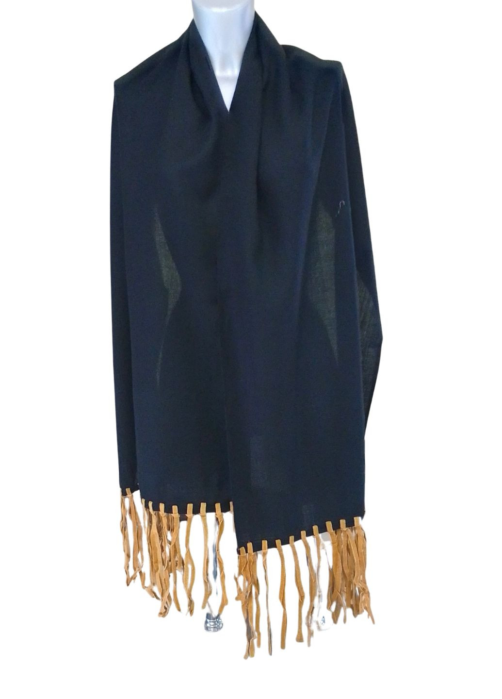 Жіноча шаль з світло-коричневою бахромою JAGO (285875344)