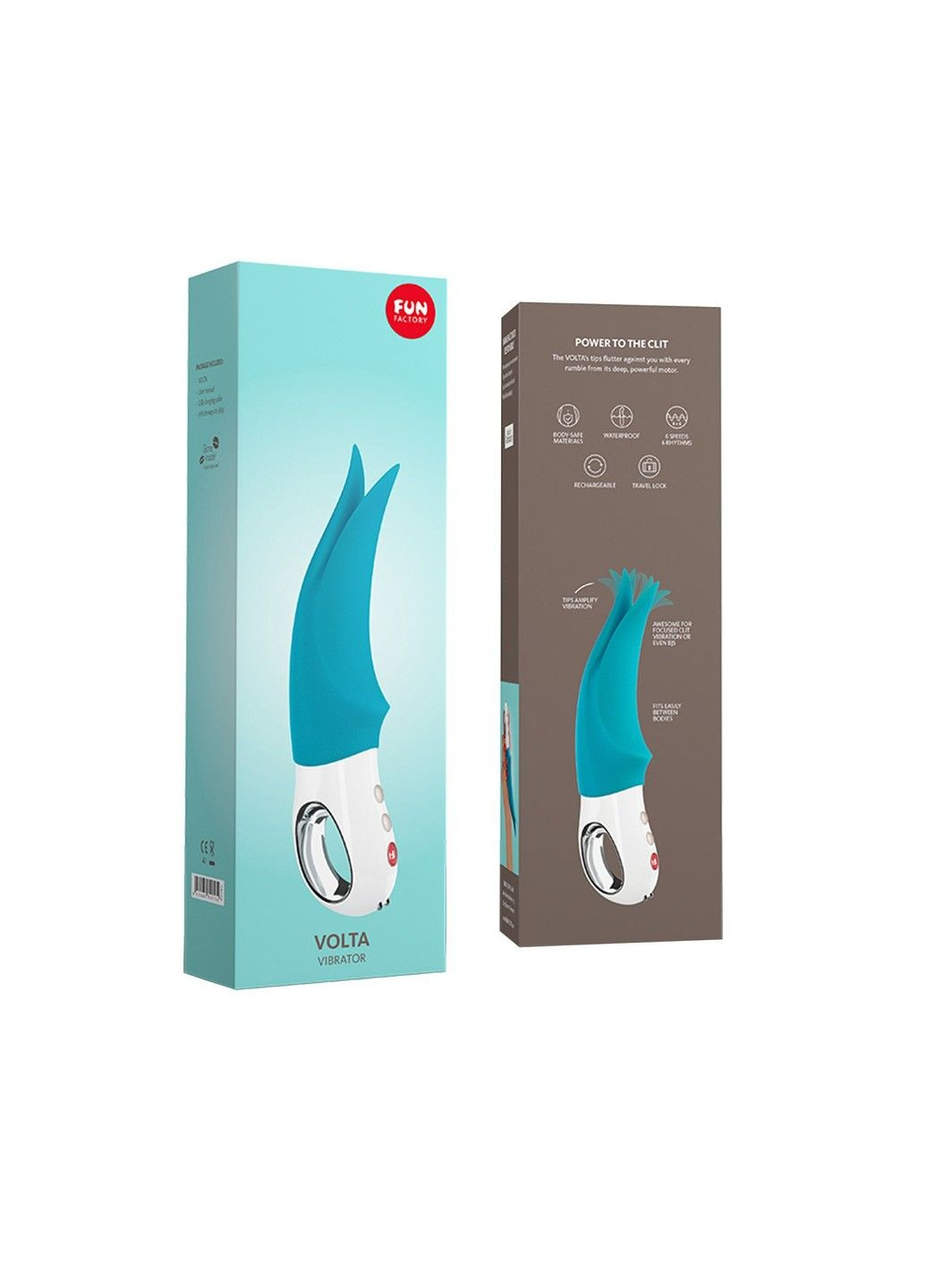 Вібратор для клітора VOLTA petrol, гнучкий подвійний кінчик Fun Factory (315498188)