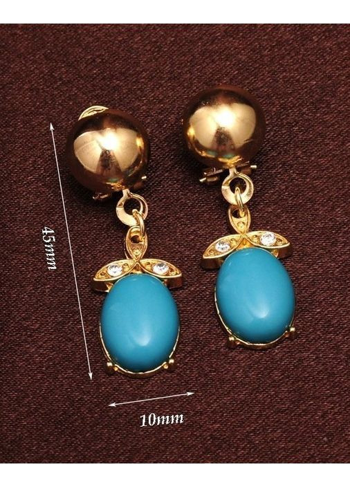 Голубые элегантные нарядные серьги, 2449-2 No Brand (350936879)