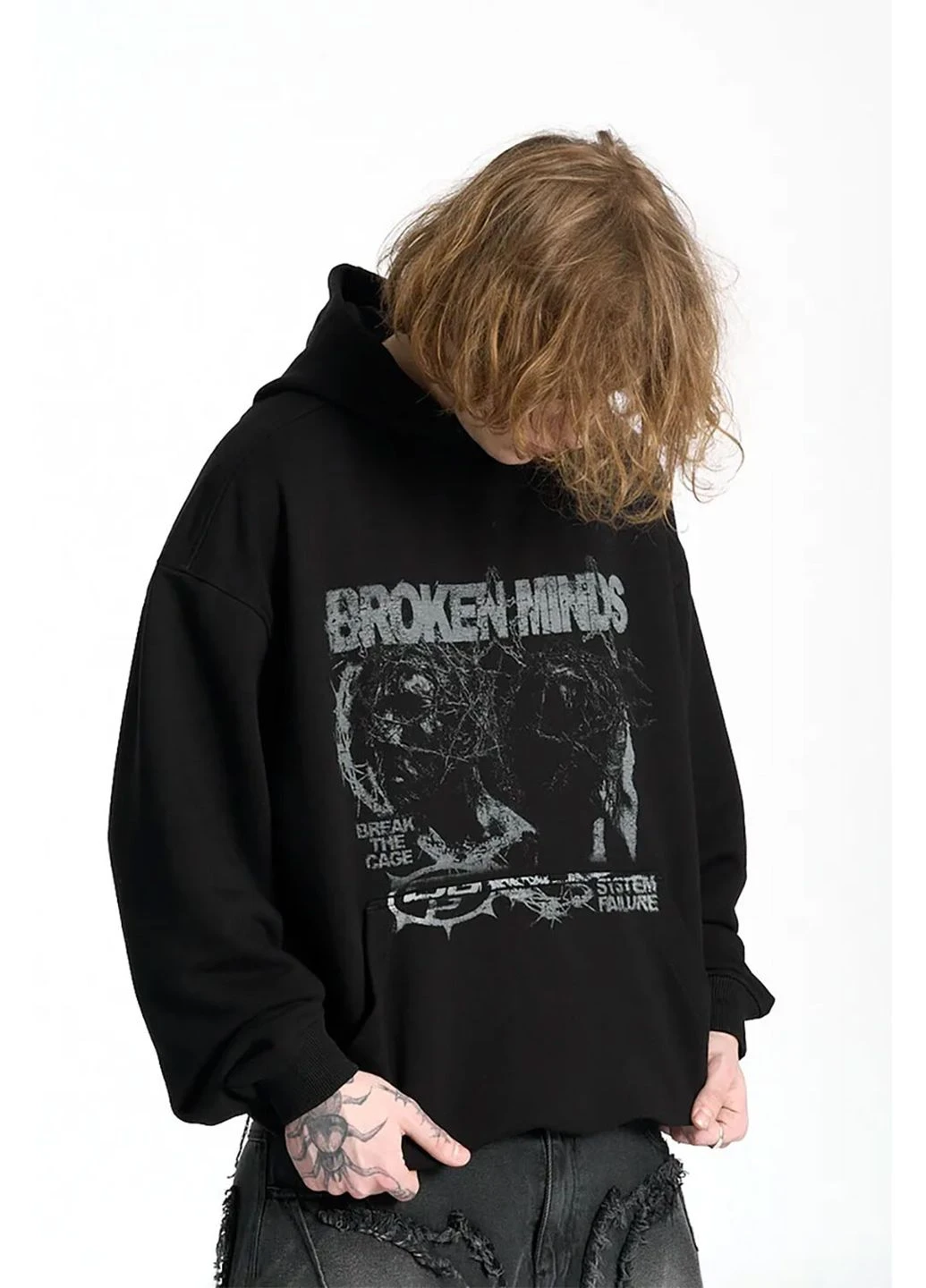 Чоловіче худі оверсайз Cage, чорне OGP (372519979)