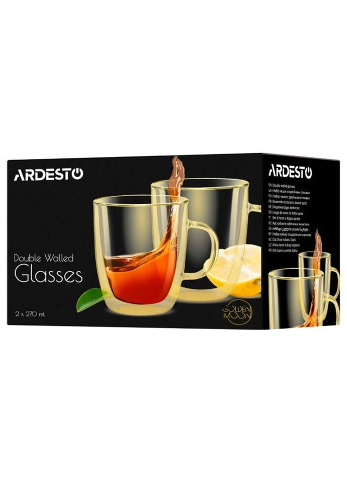 Набор чашек с двойными стенками Golden Moon AR-2627-GG 270 мл 2 шт Ardesto (324824697)
