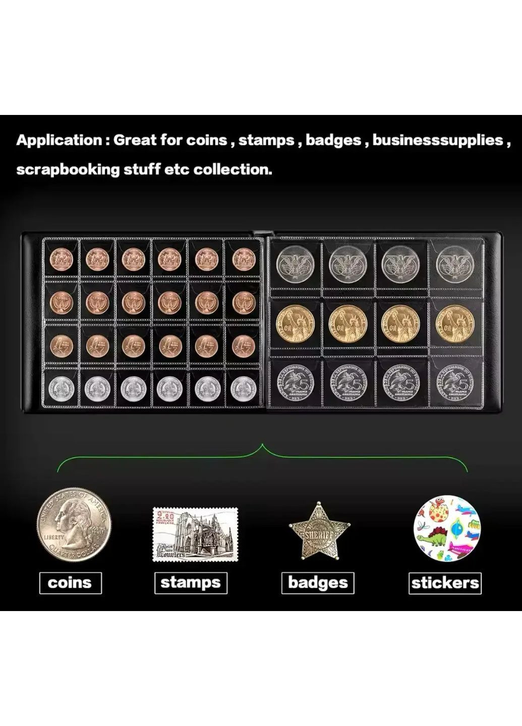 Альбом для коллекционирования монет 312 карманов No Brand (364273189)