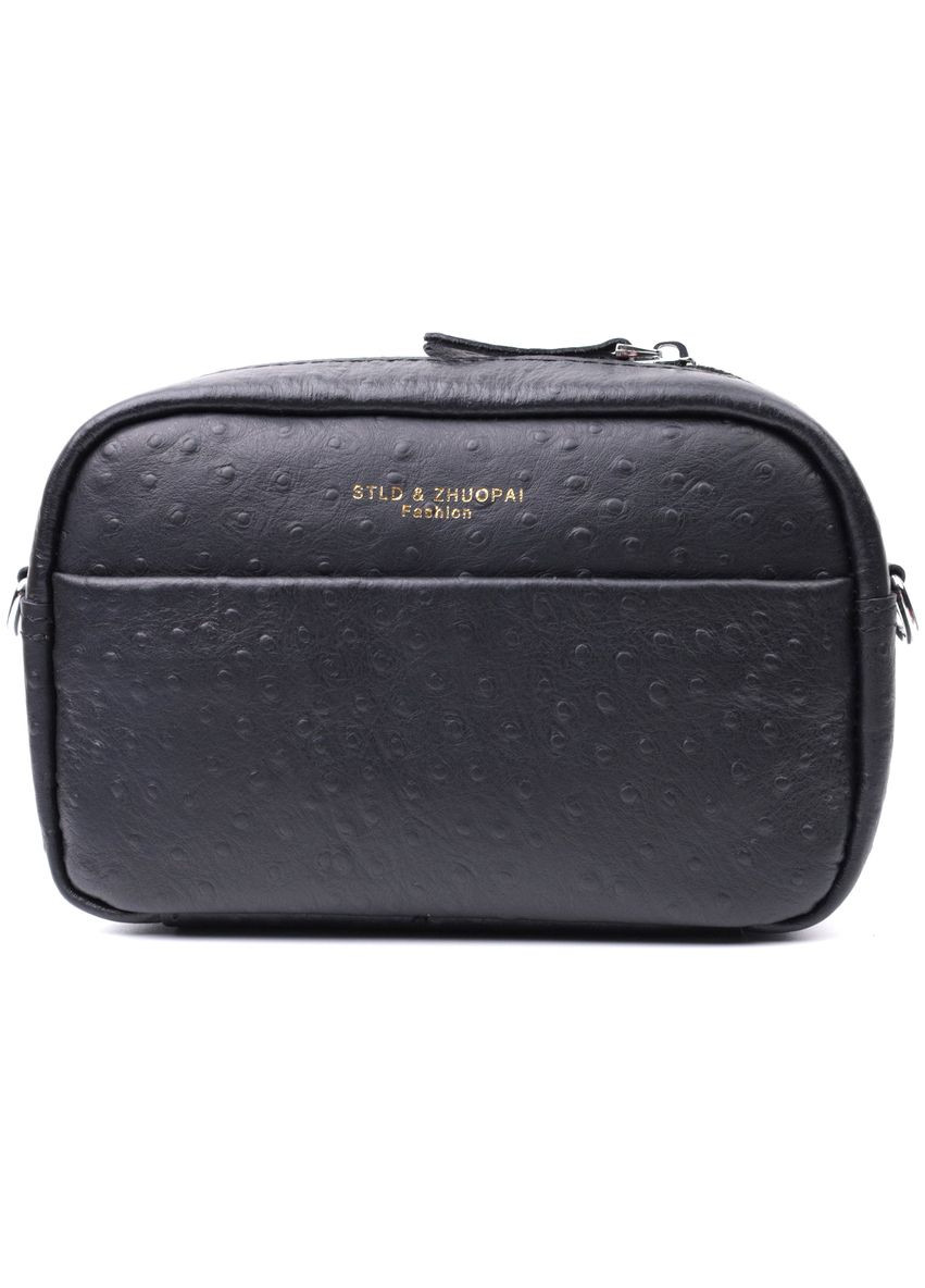 Фактурна кроссбоді для жінок з натуральної шкіри чорна 22659 Vintage (329195575)