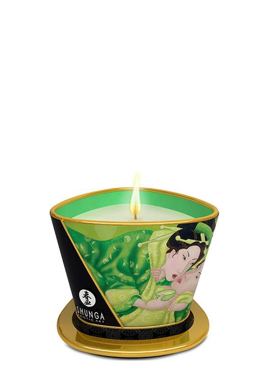 Свеча для массажа Massage Candle Exotic Green Tea с ароматом зеленого чая, 170 мл Shunga (303885820)