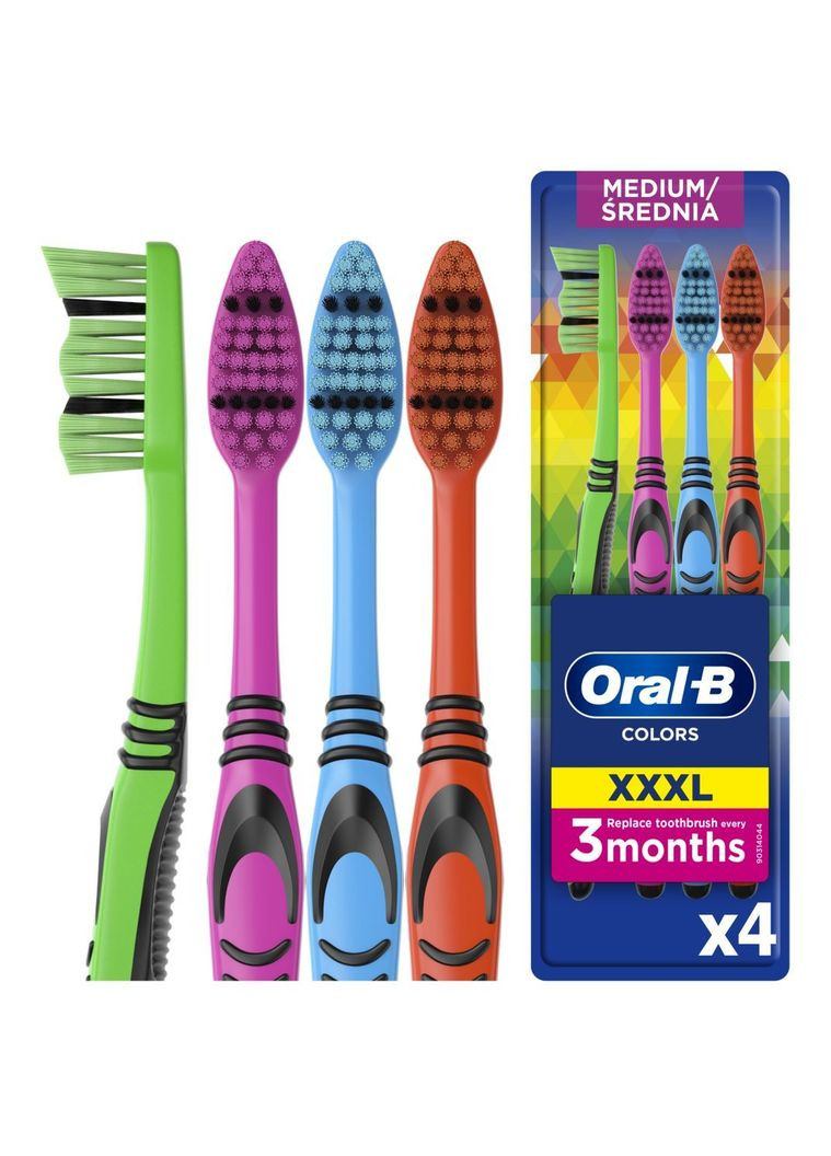 Зубные щетки Colors средняя, 4 шт. Oral-B 8001090675521 (331860259)