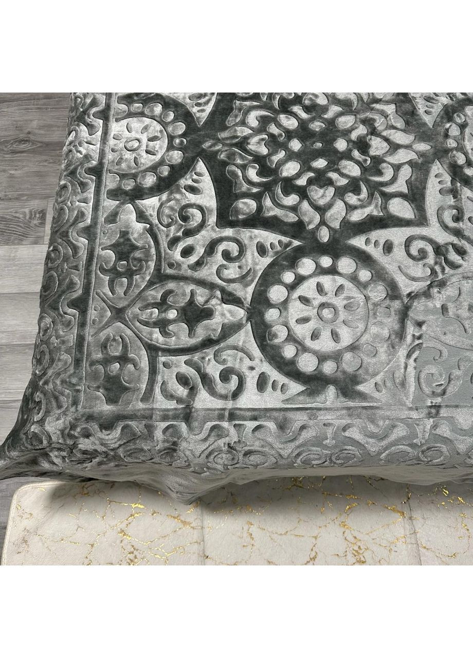 Тепле покривало на ліжко акрилове 200x230 см графітового кольору. No Brand (363834548)