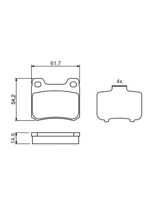 Колодки тормозные дисковые ЗАДН MB E-CLASS (W124) 2.0 1993.02-1996.06 BO 0986466871 Bosch (381928722)