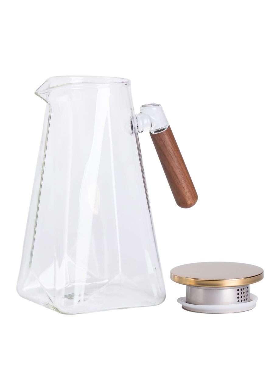 Заварник скляний для чаю 2 л Чайник для заварювання з ручкою прозорий Yiwu (354203229)