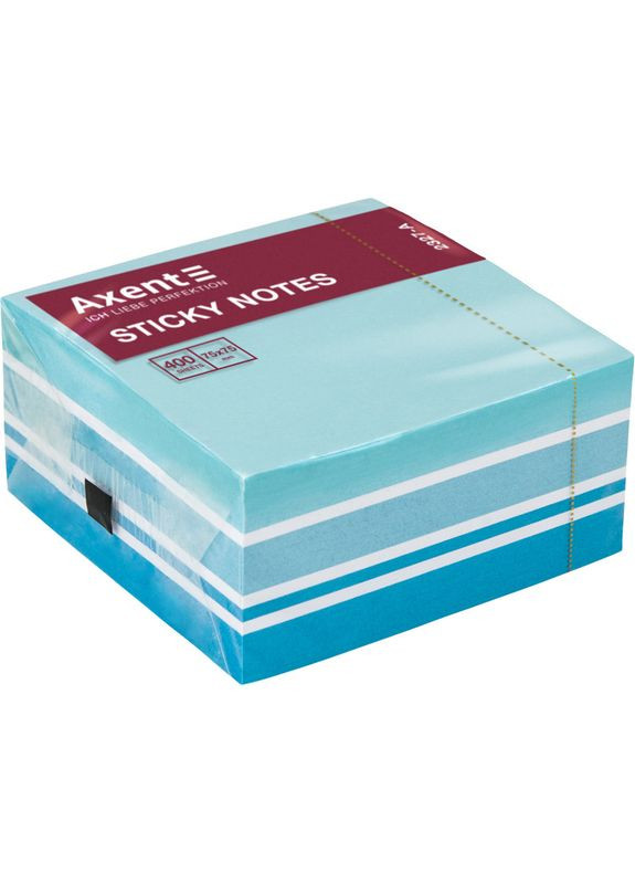 Блок для заметок с липким краем 75х75 мм 400 листов голубая пастель 2327-70 Axent (322499507)