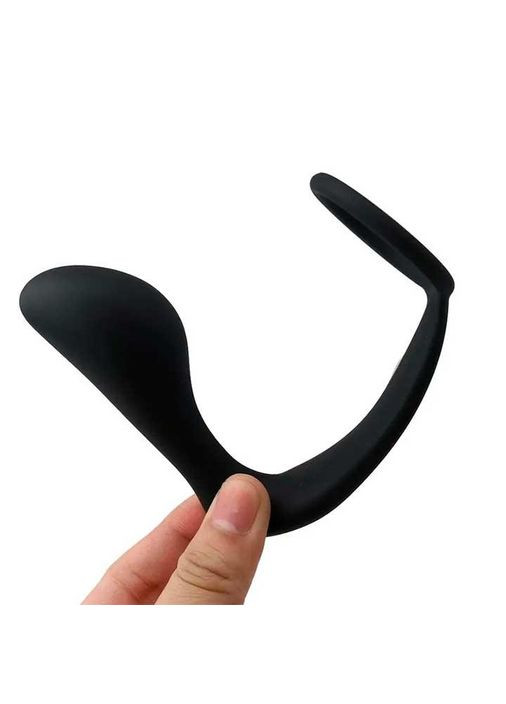 Масажер простати з кільцем на член - Чорний Drive No Brand (323134660)