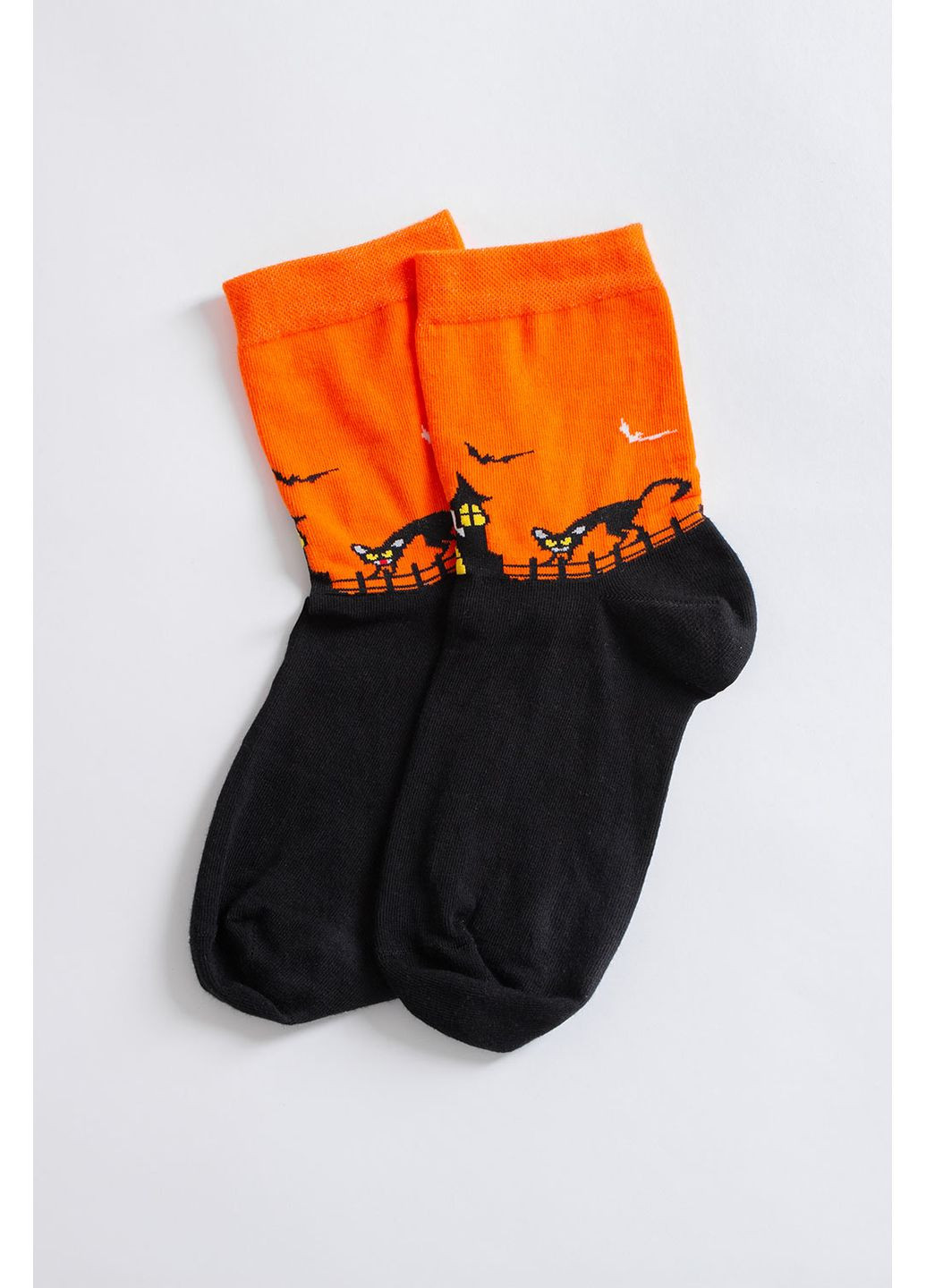 Оранжевые женские хлопковые носки ws3 halloween 2502 Giulia абстрактные (364990110)
