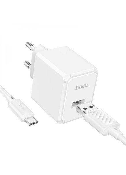 Сетевое зарядное устройство CS11A USB белый + кабель USB to TypeC Hoco (293345596)