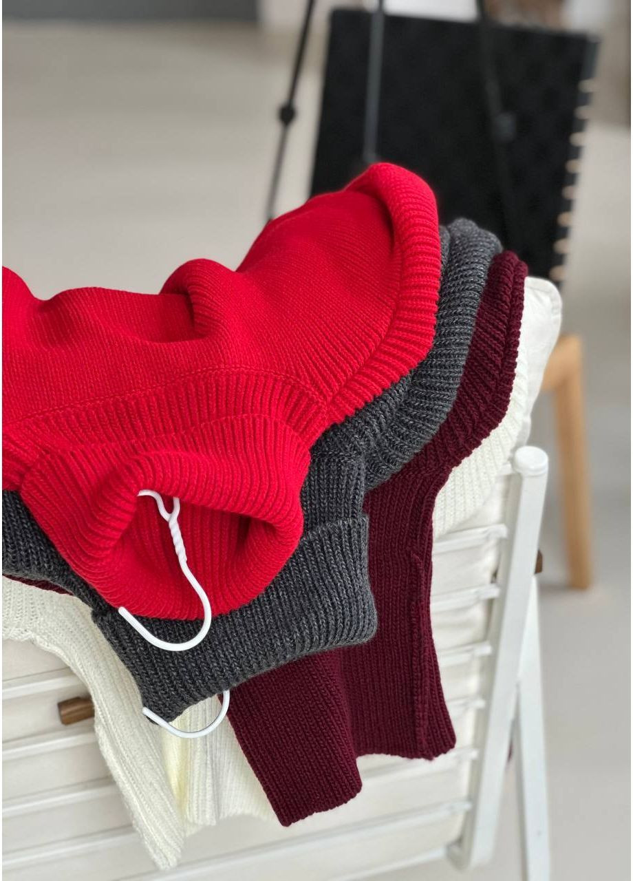 Красный демисезонный свитер оверсайз No Brand Оверсайз