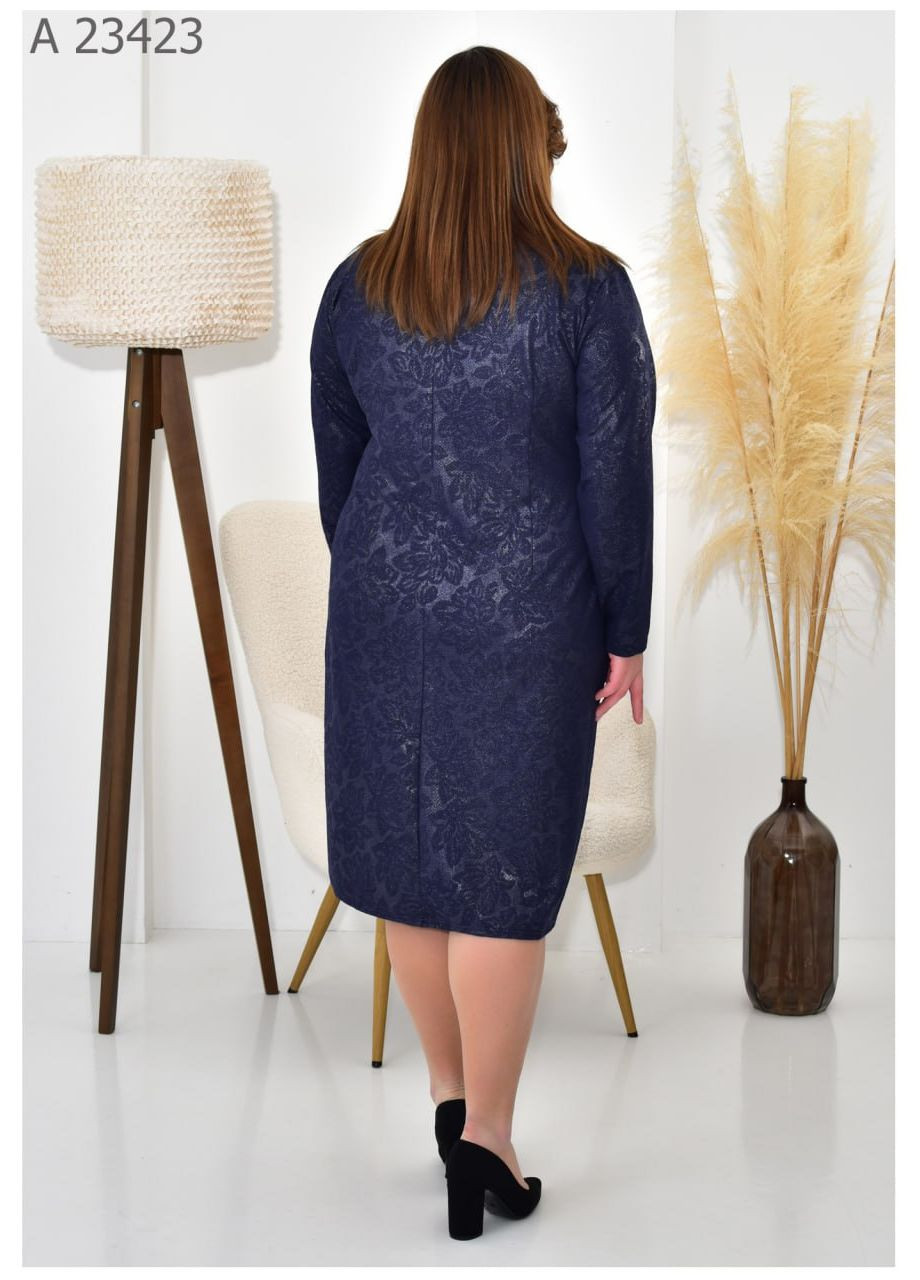 Синее повседневный платье женское большого размера SK
