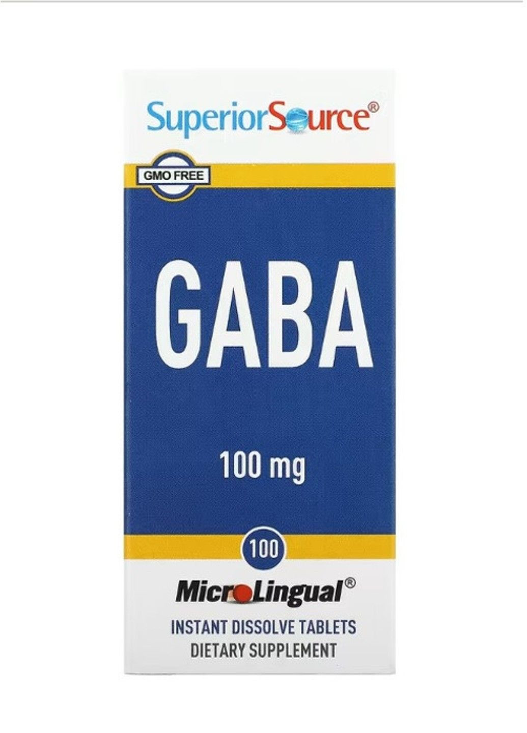 ГАМК Gaba Габа 100 мг, 100 швидкорозчинних таблеток MicroLingual Superior Source (347601031)